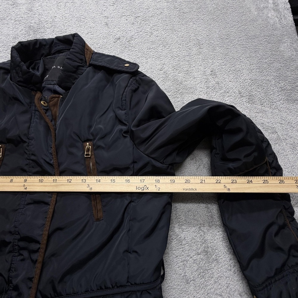 Zara Basic Jacket Womens Large Black Quilted Puff… - image 8